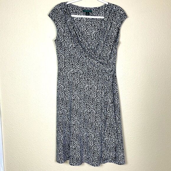 Ralph Lauren faux wrap dress with flutter accent size 12 - Picture 1 of 9